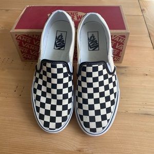 Gently worn black white vans